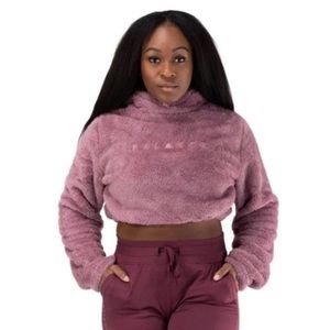 Balance Athletica/Vitality Rose Pink Cropped Sherpa Hoodie Sweatshirt